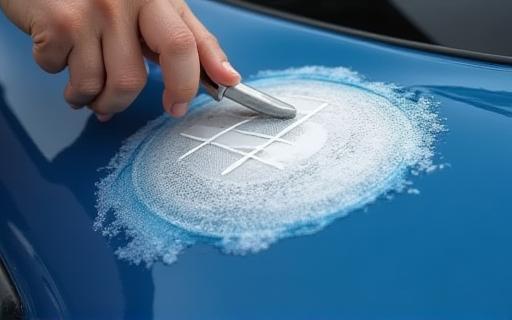Applying ceramic coating.
