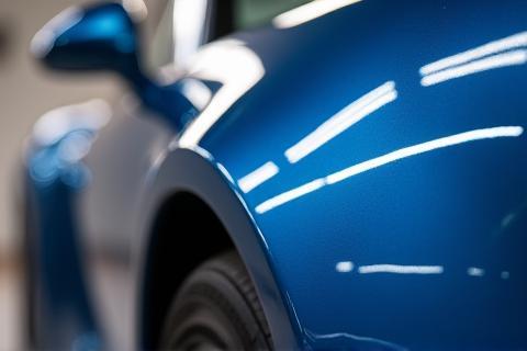 Close-up before and after paint correction.