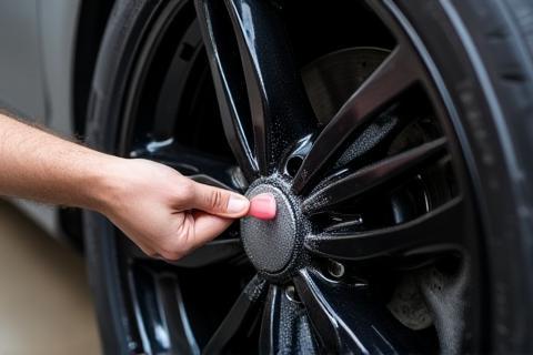 Before and after wheel cleaning.