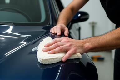 Professional car detailing process.