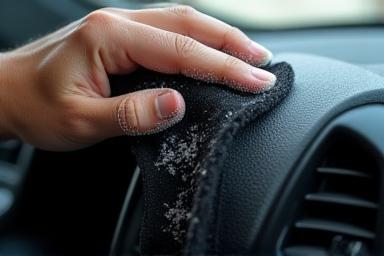 Car interior cleaning detail.