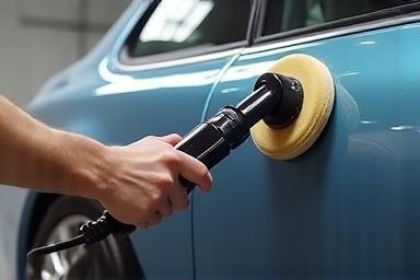 Car waxing or polishing.
